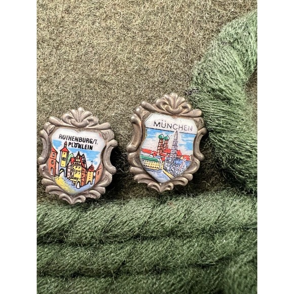 Vtg German Alpine Wool Hat Sz 57 (7 1/8) 8 Pins incl Hofbräuhaus + Feather Plume - Picture 8 of 16